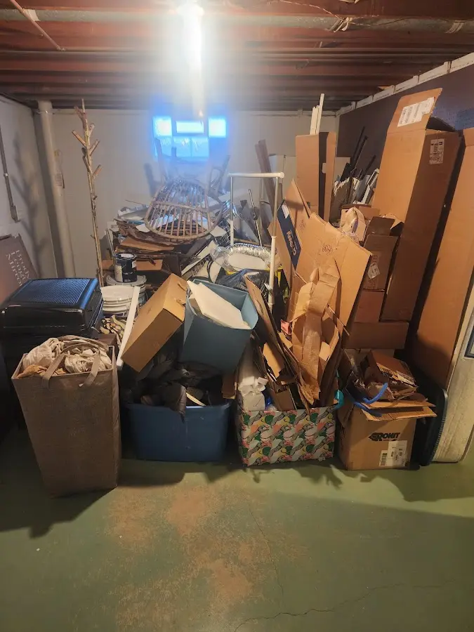 Roll-off dumpster container at job site for 6 Yard Dumpster Rental in Joplin